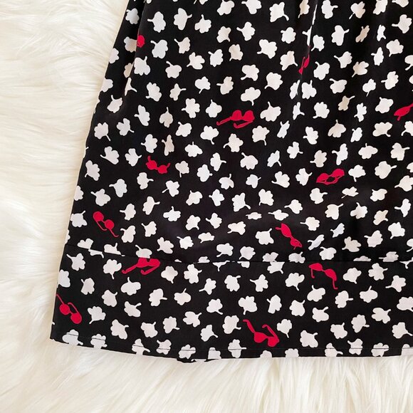 Anthropologie Maeve Black White Red Odilia Floral Sunglasses Short Sleeve Dress - Picture 7 of 10